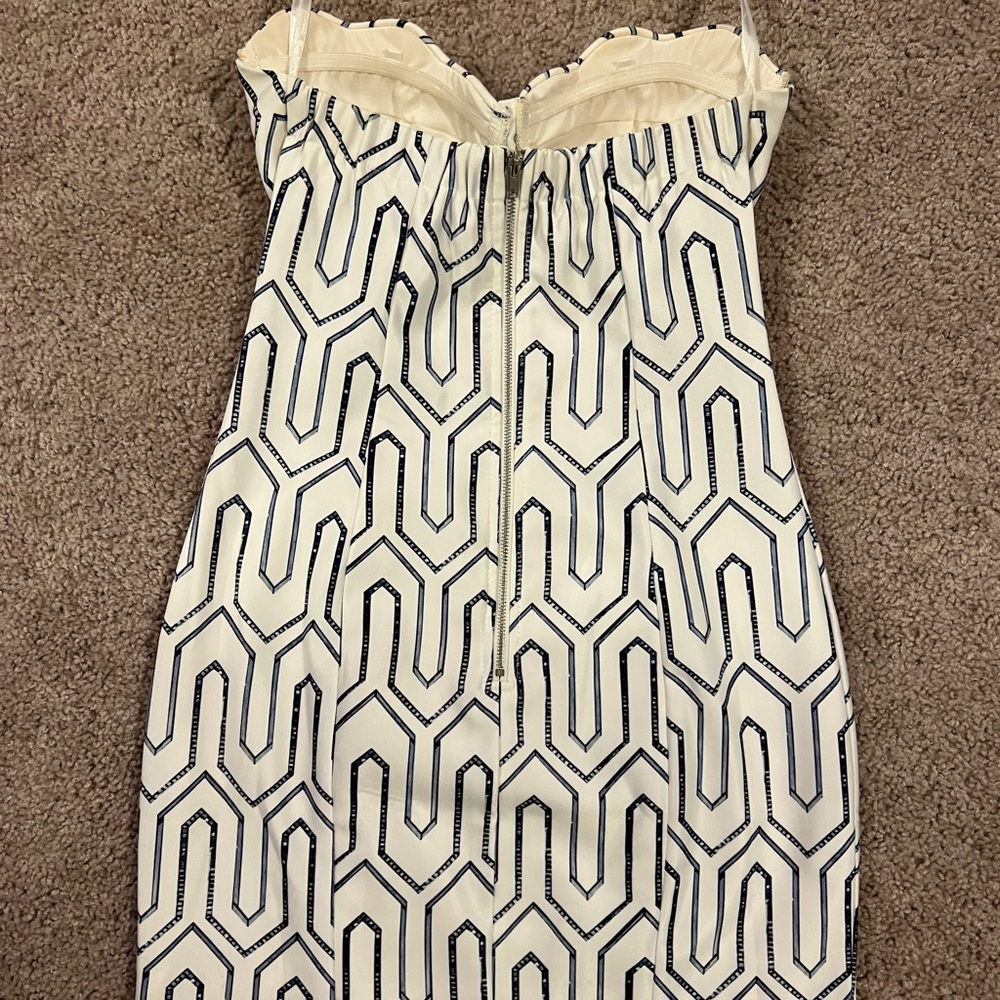 Strapless Patterned Mini Dress - image 2